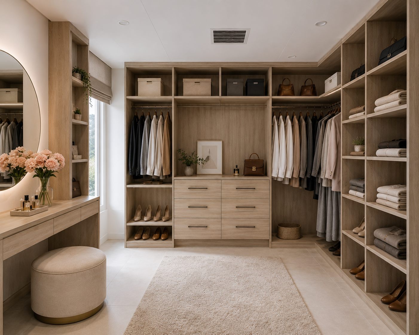 Dressing room with vanity