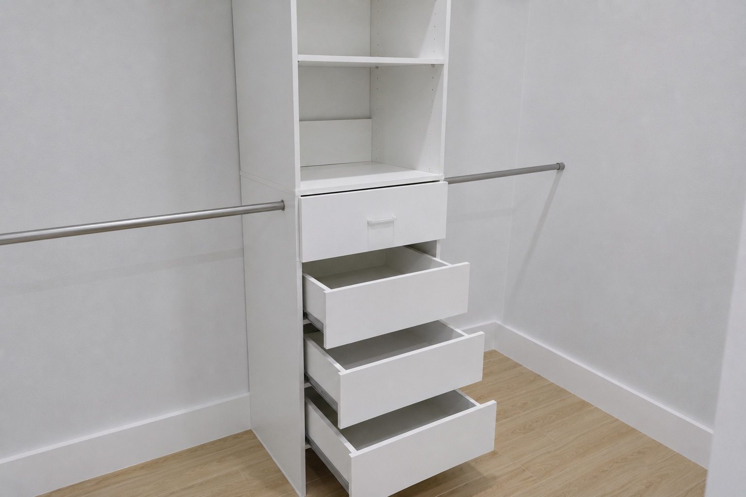 Closet with hanging space and shelves
